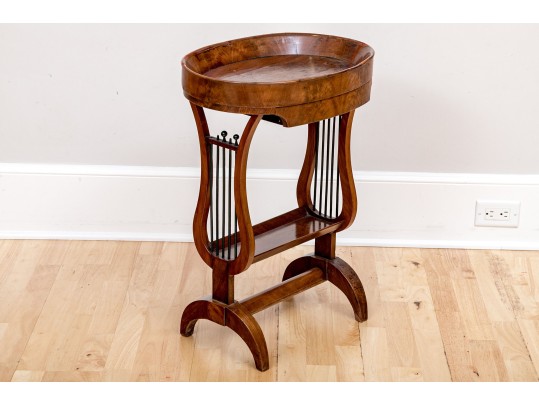19th Century Biedermeier Lyre Form Accent Table