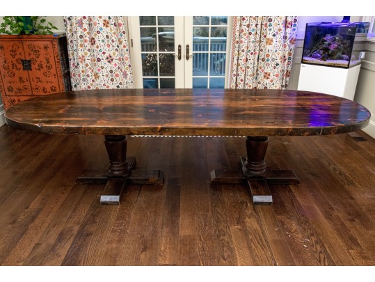Fabulous 10' Farmhouse Double Pedestal Dining Table