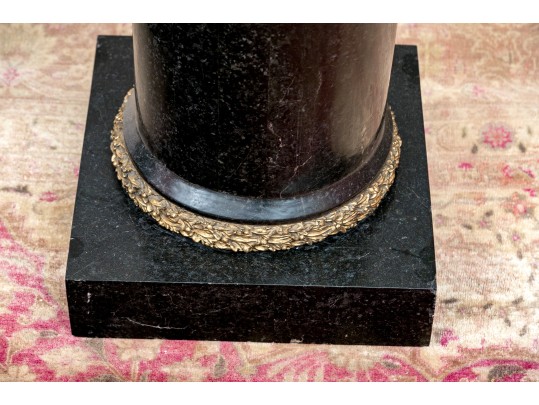Stately Louis XVI Style Parcel Gilt Marble Pedestals