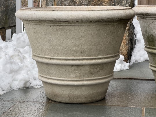 Pair Of Cast Stone Garden Planters