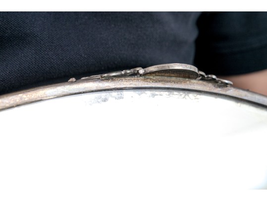 Elegant Silvered Mirror Plateau