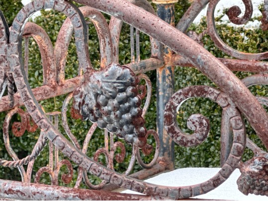 Antique Iron Crib Converted To Bar Cart