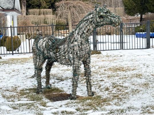 Life Size Handcrafted Driftwood Horse Sculpture