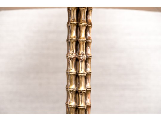 Pair Of Chic Gilt Faux Bamboo And Brass Table Lamps