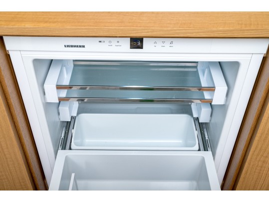 Custom Liebherr Refrigerator And Storage Cabinet