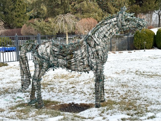 Life Size Handcrafted Driftwood Horse Sculpture