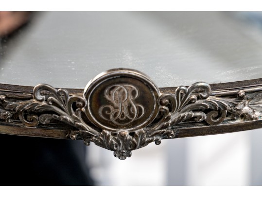 Elegant Silvered Mirror Plateau