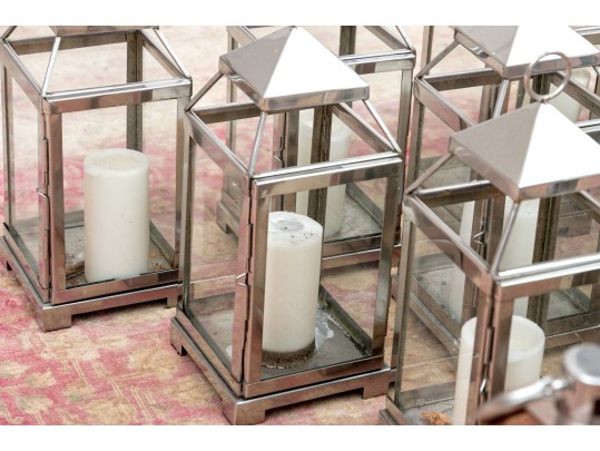 Substantial Group Of Decorative Metal Lanterns Including Pottery Barn 