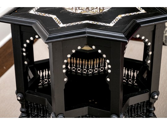 Finely Detailed Inlaid Moorish Accent Table