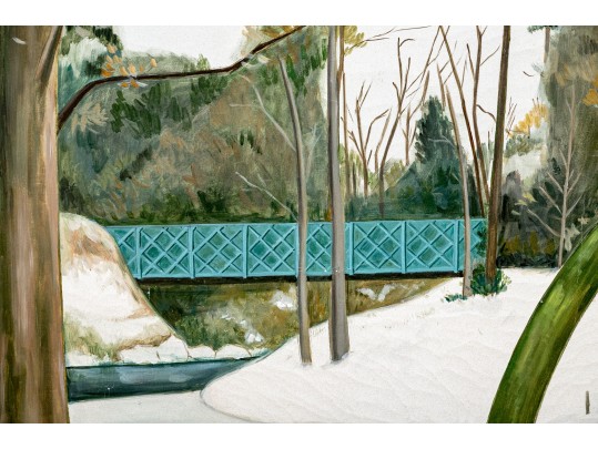 Yves-Armand Millecam (Algerian-French, B. 1933) Oil On Canvas, Winter Park Circa 1981