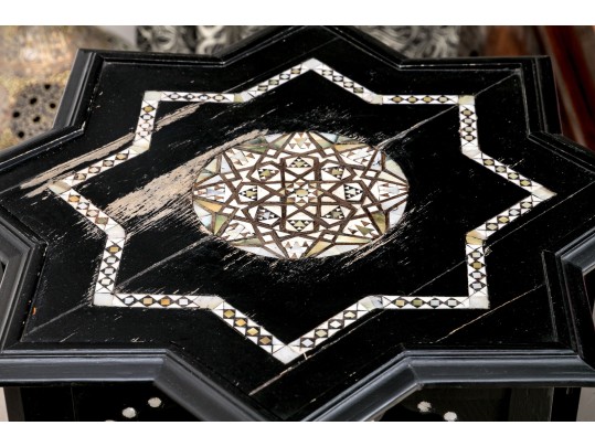 Finely Detailed Inlaid Moorish Accent Table