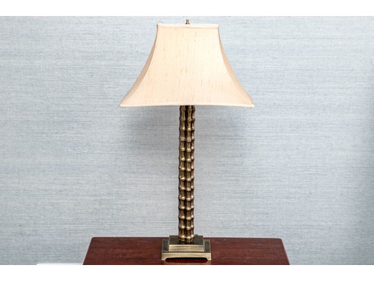 Pair Of Chic Gilt Faux Bamboo And Brass Table Lamps