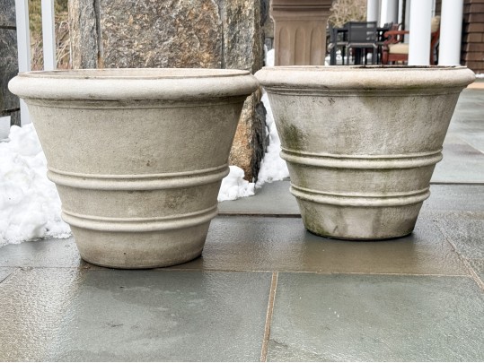 Pair Of Cast Stone Garden Planters