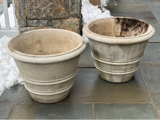 Pair Of Cast Stone Garden Planters