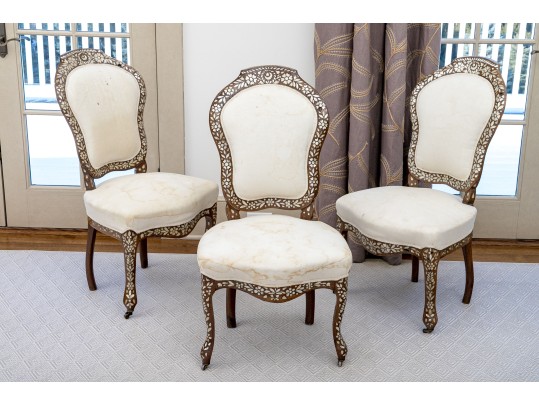 Set Of Three Antique Moroccan Salon Chairs