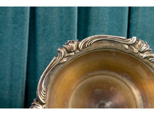 Peruvian Camusso Sterling Silver Bowl With Repousse Rim