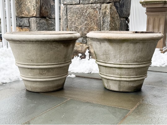 Pair Of Cast Stone Garden Planters
