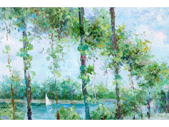 John Clymer (British-American, B. 1932) Oil On Canvas, Waterfront Town