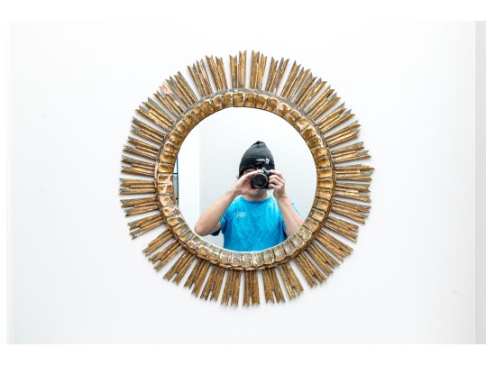 Rustic Italianate Gilt Sunburst Mirror