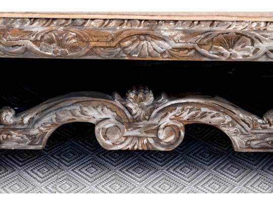 Antique Continental Carved Daybed Bench