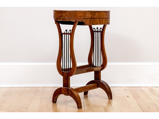 19th Century Biedermeier Lyre Form Accent Table