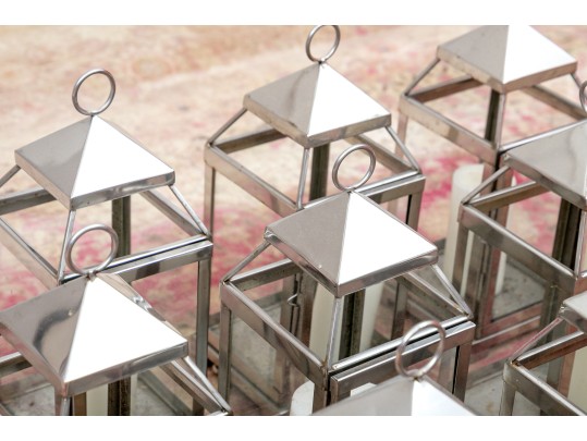 Substantial Group Of Decorative Metal Lanterns Including Pottery Barn 