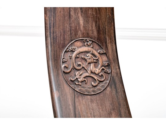 Fine Pair Of Traditional Carved Chinese Horseshoe Armchairs