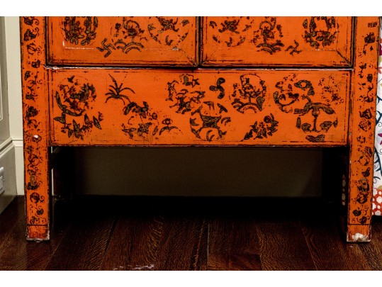 Wonderful Lacquered Chinese Marriage Cabinet