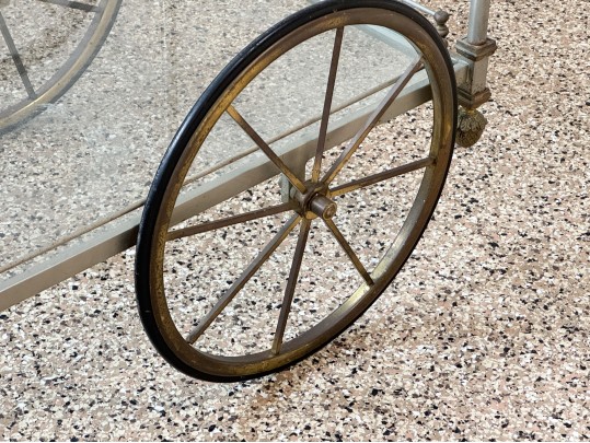 French Regency Style Glass Tiered Bar Cart