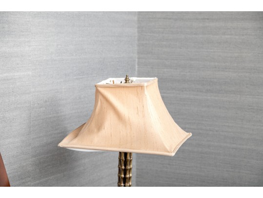 Pair Of Chic Gilt Faux Bamboo And Brass Table Lamps