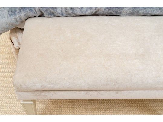 Lovely Transitional Style Velvet Upholstered Bench