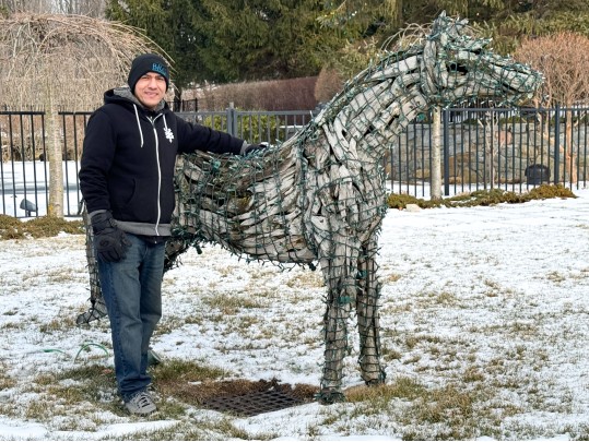 Life Size Handcrafted Driftwood Horse Sculpture