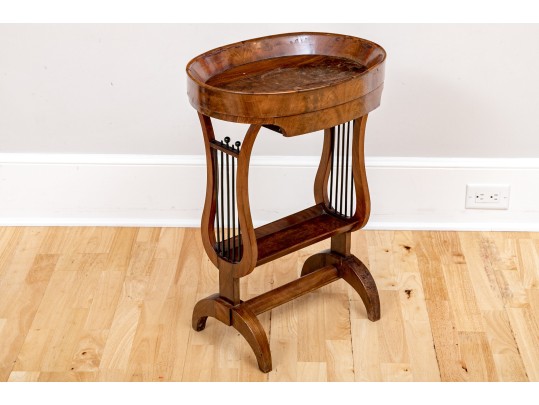 19th Century Biedermeier Lyre Form Accent Table