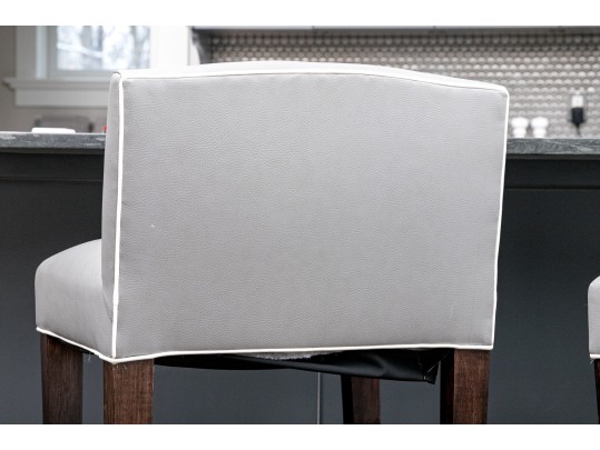 Pair Of Custom Upholstered Counter Stools