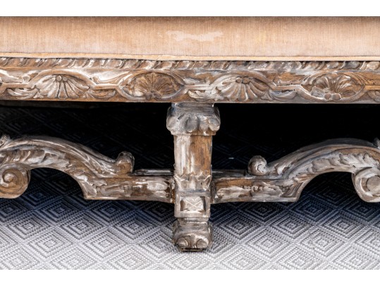 Antique Continental Carved Daybed Bench