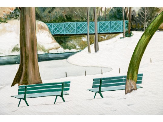 Yves-Armand Millecam (Algerian-French, B. 1933) Oil On Canvas, Winter Park Circa 1981