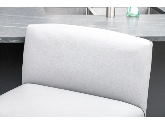 Pair Of Custom Upholstered Counter Stools