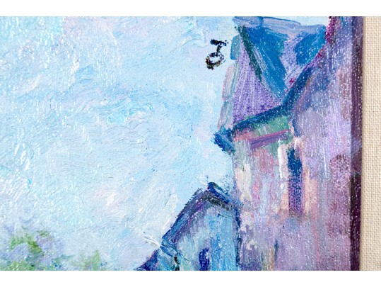 John Clymer (British-American, B. 1932) Oil On Canvas, Waterfront Town