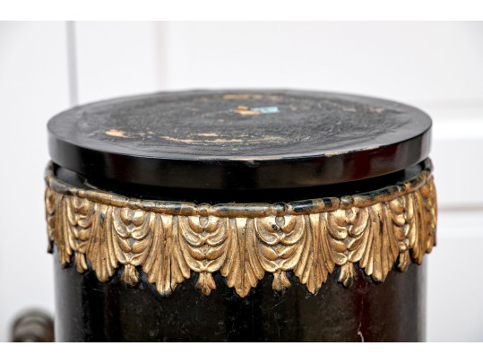 Stately Louis XVI Style Parcel Gilt Marble Pedestals