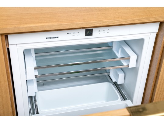 Custom Liebherr Refrigerator And Storage Cabinet