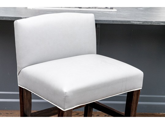 Pair Of Custom Upholstered Counter Stools