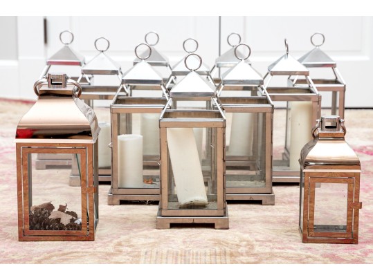 Substantial Group Of Decorative Metal Lanterns Including Pottery Barn 