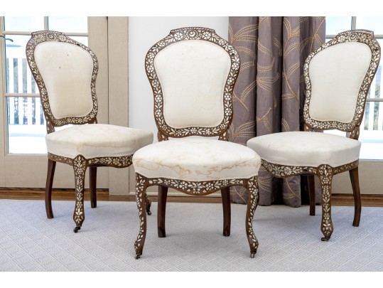 Set Of Three Antique Moroccan Salon Chairs
