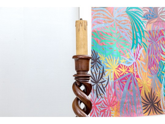 Pair Of Massive English Barley Twist Floor Lamps