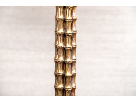 Pair Of Chic Gilt Faux Bamboo And Brass Table Lamps