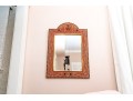 Semi-Antique Rustic Velvet And Nailhead Mirror