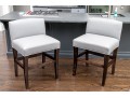 Pair Of Custom Upholstered Counter Stools