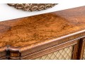 19th Century English Burlwood Breakfront Credenza