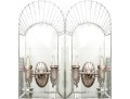 Fabulous Pair Of Semi-Antique Art Deco Venetian Mirrorback Sconces