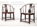 Fine Pair Of Traditional Carved Chinese Horseshoe Armchairs